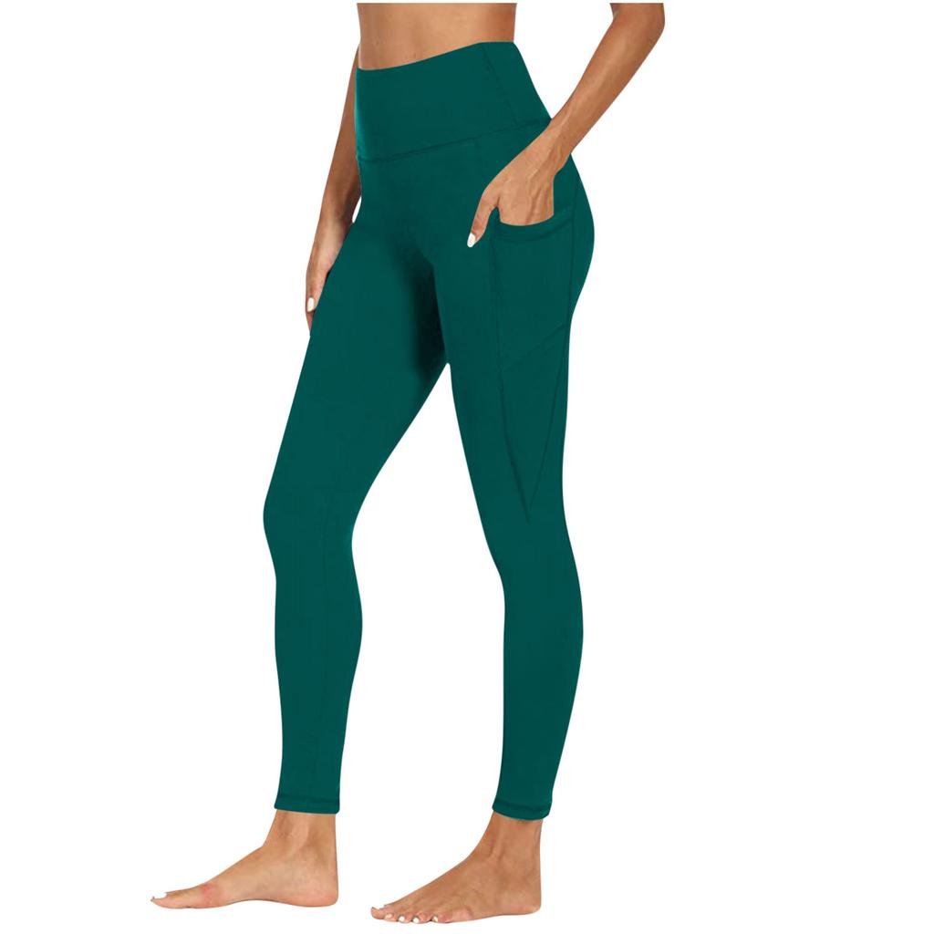 Damen Yogahose Mit Taschen Hoher Bund Fitness Leggings Trainingsstrumpfhose