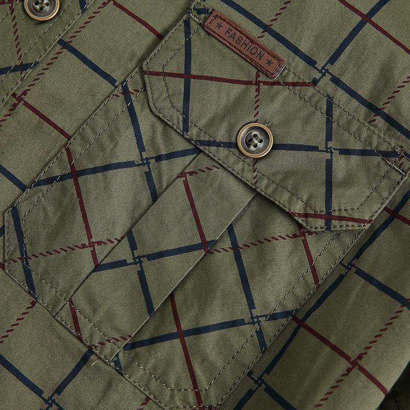 Men's 2023 Summer Plaid Short Sleeve Loose Cotton Shirt - Plus Size Casual Wear