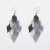 Vintage Hollow Leaves Drop Earrings for Women Bohemian Colorful Long Dangle Earrings 2024 Fashion Zircon Boucle Oreille Femme
