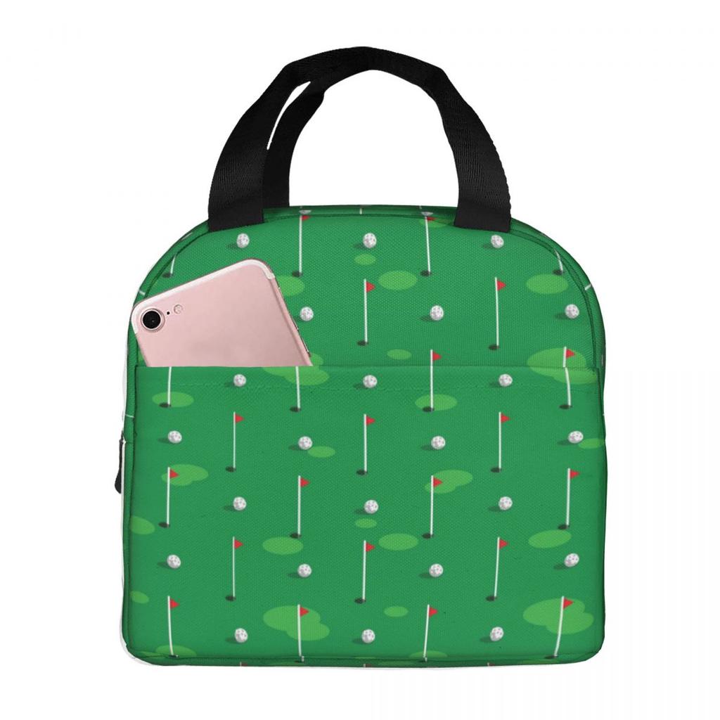 Golf Ball Pattern Insulated Lunch Bag for Women Office Cooler Thermal Food Box Tote Portable Lunch Boxes Container