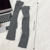 Hole Solid Color Long Mittens Harajuku Sweet Fingerless Gloves Fashion Knitted Warm Sleeves  Girls