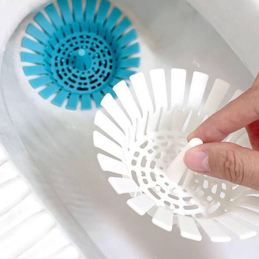 

Легкоочищаемый пластиковый слив для пола с ручкой, фильтром для волос и сеткой для мусора на кухне синий