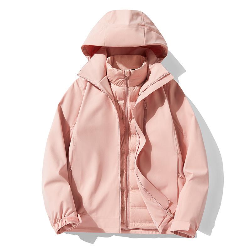 Down Jacket Couple Style Three-in-one Winter New Duck Down Clean Surface Warm Down Jacket Jacket