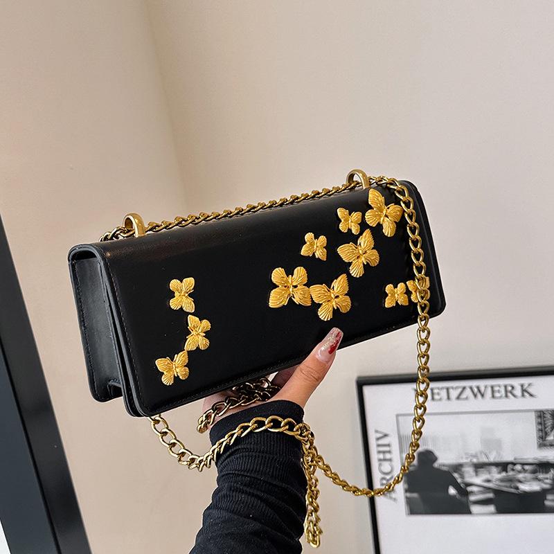 

Internet celebrity small bag 2025 new Korean version fashion butterfly stitching foreign ins women s one-shoulder crossbody small square bag білий