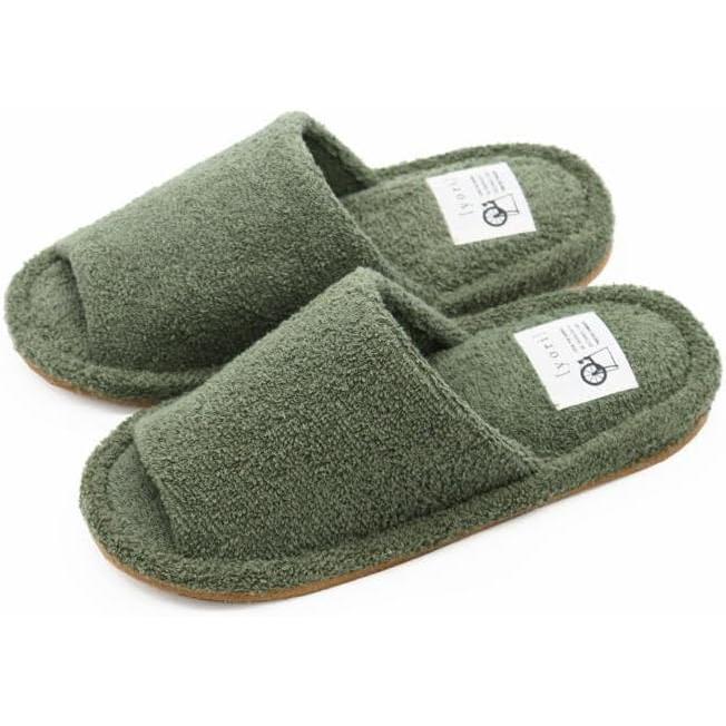 [aspersio] [aspersio] Pile fabric, washable, open front, cool, lightweight slippers, washable slippers, fluffy slippers