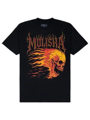 T-shirt a maniche corte da uomo Metal Mulisha Skream con logo teschio fiammeggiante Motocross