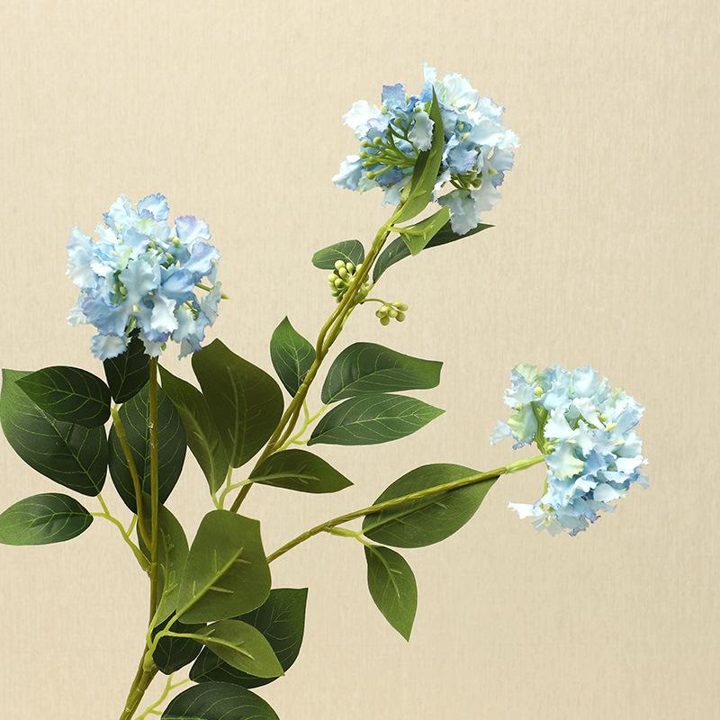 Simulation Flower 3 Head Crape Myrtle Flower Wedding Home Living Room Decoration Fake Flower Bouquet Road Lead Flower Row Props Soft Outfit