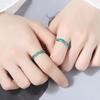 2x Sweet Simple Irregular Green Leaves Couple Ring For Women Lover Silver Open Resizable Ring Romantic Wedding Jewelry