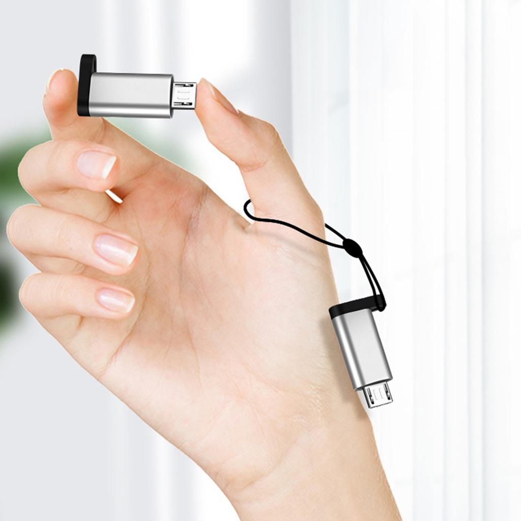 USB C Female To USB Male Adapter Converter Connector with Lanyard Support Charging & Data Sync for Phone Portable