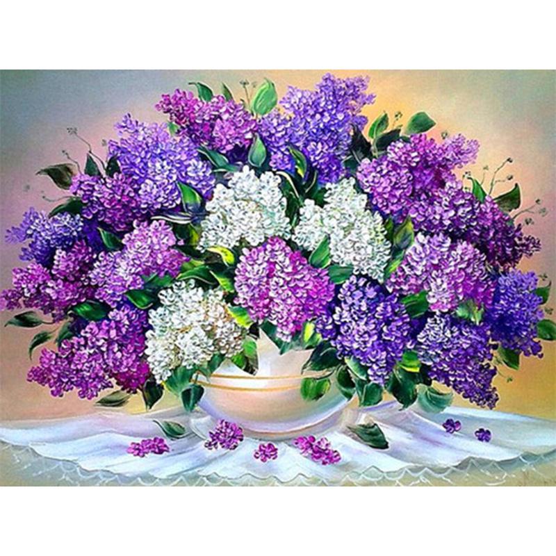 5D DIY Diamond Painting Pretty Flowers Diamond Embroidery Cross Stitch Kit Full Rhinestone Mosaic Home Decor