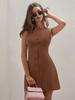 Summer Women's New Sleeveless Mid-Length Skirt Fashion Temperament Pleated Slim Fit Bodycon Dress