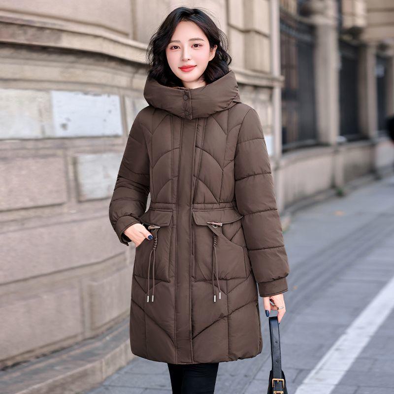 Fashionable, Slimming and Form-fitting Cotton-padded Jacket for Women Winter, Thickened Mid-length Coat
