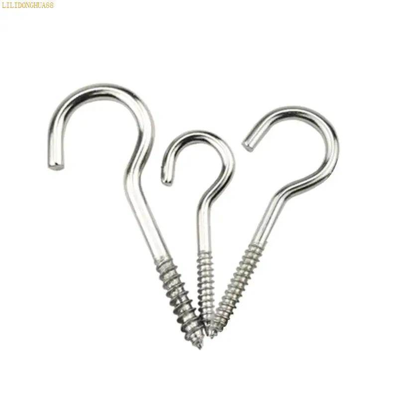 K1AE 20 Pcs Tapping Screws Hook String Lights Hooks Household Ceiling Screw Hooks For Outdoor Lights Birdhouses