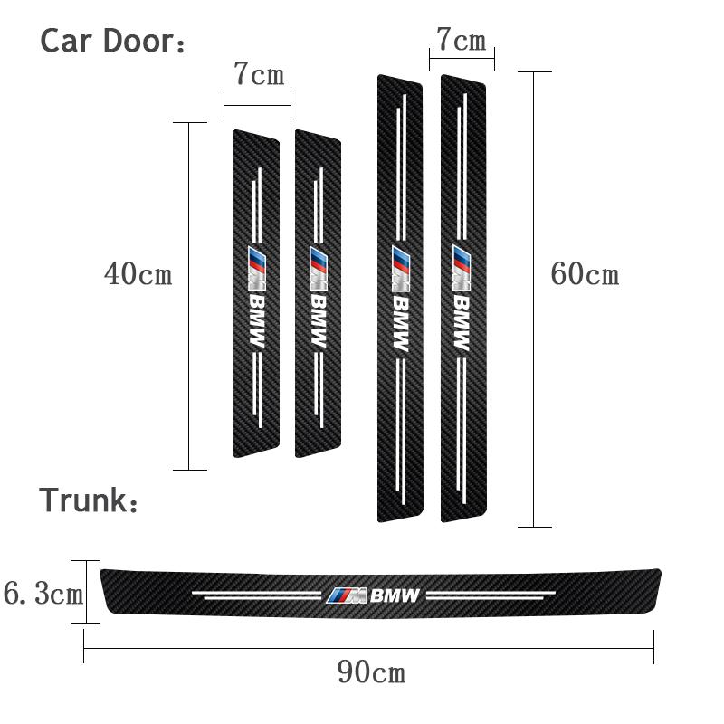 4/5PCS Auto Door Pedal Carbon Fiber threshold Strip Scratch Resistant Sticker For BMW X1 X2 X3 X5 X4 X6 X7 iX3 F20 F10 F07 E70 E