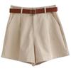 Women's High Waist Summer Workwear Shorts - Korean Style Loose A-Line Wide Leg Pants, Slimming and Casual, 2026 Trendy.