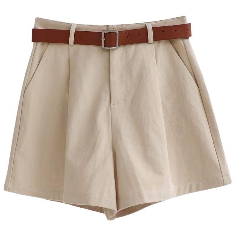 Women's High Waist Summer Workwear Shorts - Korean Style Loose A-Line Wide Leg Pants, Slimming and Casual, 2026 Trendy.