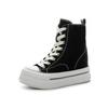 Fashion 13CM New Flat Super Invisible Inner Height Increase Women's Shoes Spring 2025 New Canvas Shoes Women's High-top Muffin Casual
