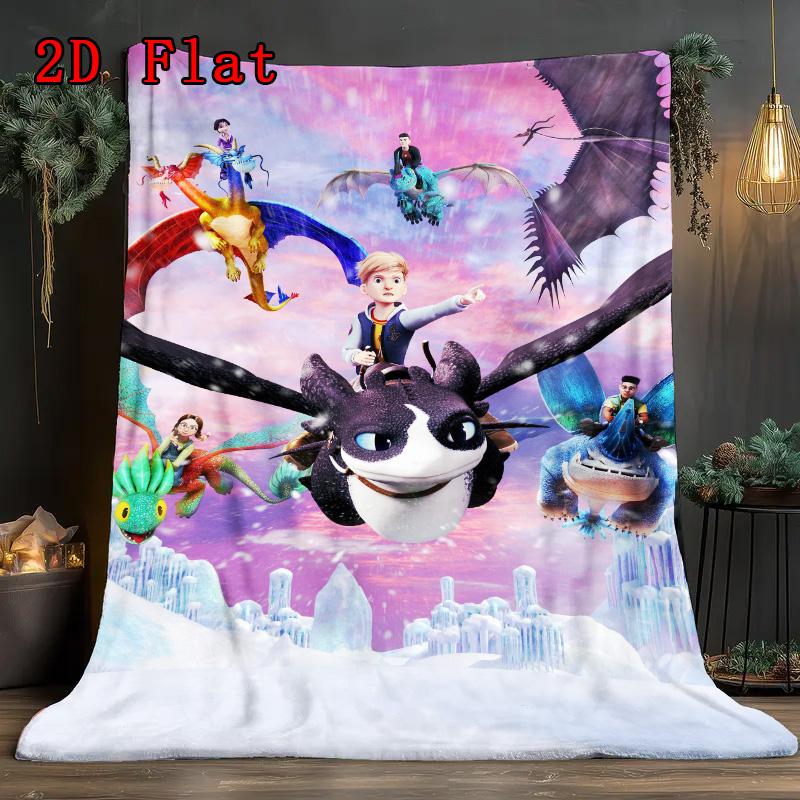 Sky Adventure Cartoon Characters 2D Flat Pattern Flannel Blanket High quality All Seasons Warmth and Comfort Perfect for Christmas Gifts.