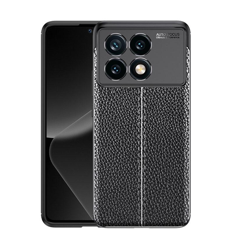 

Для чехла Xiaomi Poco X6 Pro Чехол Xiaomi Poco X6 X6 Pro 5G Противоударный Роскошный Мягкий ТПУ Силиконовый Чехол для Телефона в Деловом Стиле Poco X6 чёрный