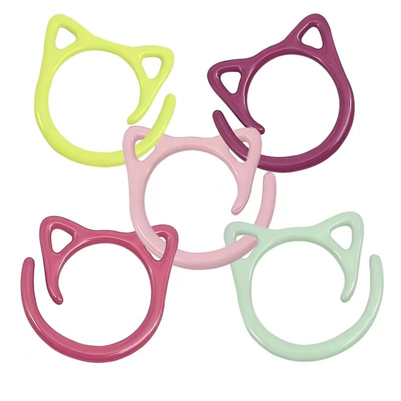 Cat Ear Metal Stitch Markers for Knitting Needles - DIY Yarn Tools & Open Rings