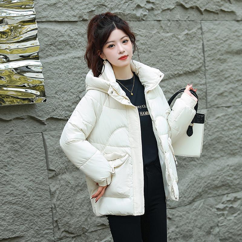 Damen 2025 Winter Verdickter Baumwollgepolsterter Daunenmantel - Koreanische Mode Locker Geschnitten, Kurze Kapuzenjacke.