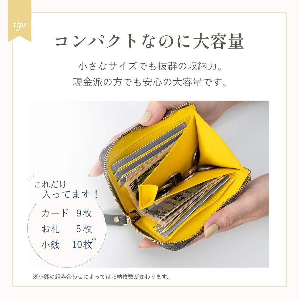 Mini Wallet for Bills Will Not Large Card Coin Small [RafiCaro] Women, Fold, Capacity, Holder, Purse, Wallet, L-shaped Zipper, Thin, Compact,