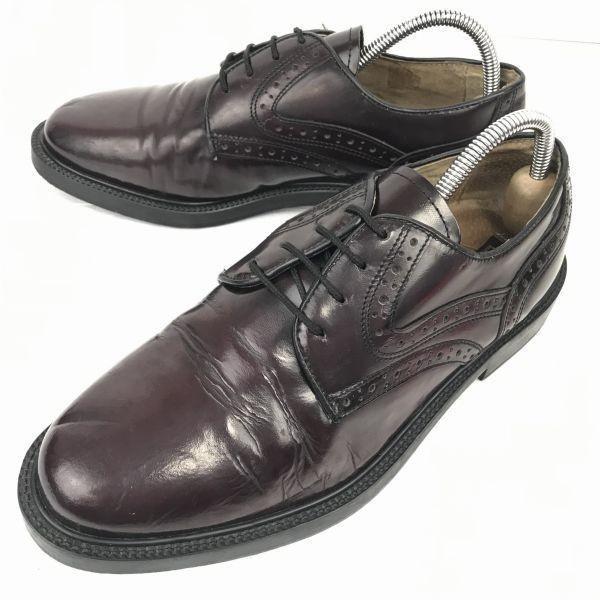 

Venturini Italy Leather Plain Toe Red Purple Dress Shoes 27.0-27.5(USED)