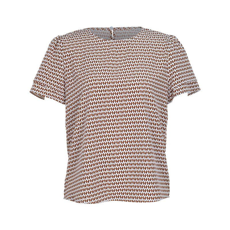 Summer Round-neck Pullover Geometric Printed Short-sleeved Women's T-shirts