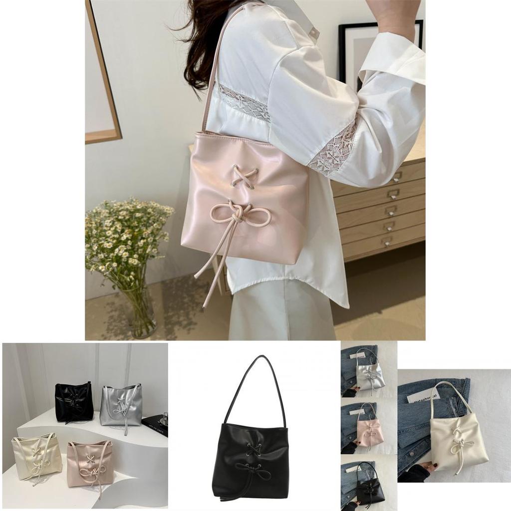 Stylish Korean Bucket Bag 2024 Summer Trendy Chic Sweet Bow Tie Design For Women
