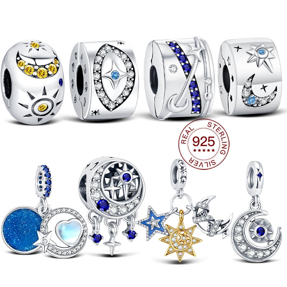 Copper Charm Stars Sun And Moon Pendant Diy For Classic Bracelet Women Fashion Jewelry Holiday Gifts