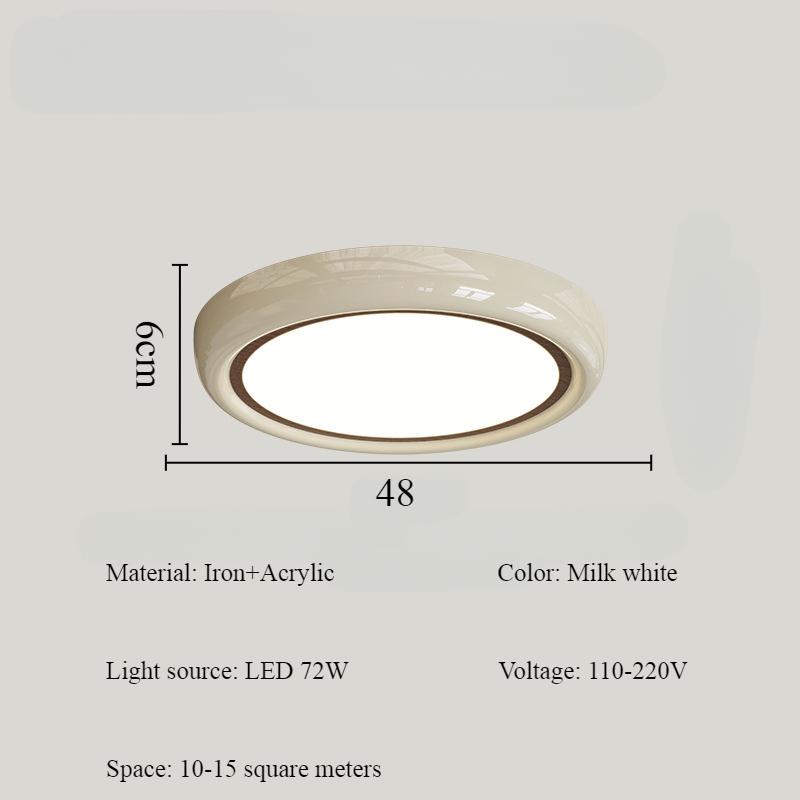 Circular Acrylic Cream Color Ceiling Lamp Nordic Modern Living Room Decoration Bedroom Atmosphere LED Ceiling Light Dimmable