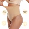 Women's High Waisted Thong Seamless No Show Tummy Control Underwear Sexy Breathable Body Shaper Panties