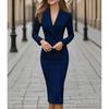 Women's Double-Breasted Blazer Dress, Long Sleeve Office Dress with Notched Lapel, Professional Workwear for Business Casual Commute