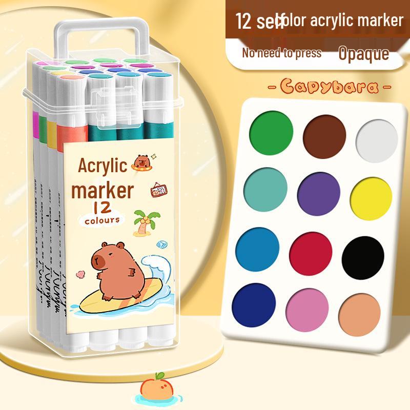 

Washable Opaque Acrylic Marker Pens for Kids - Layerable Art Pens with Special Caps