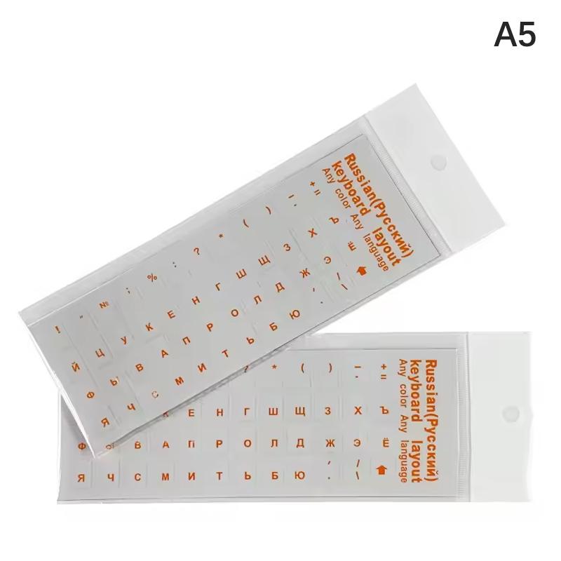 1Pcmulticolor Adesivos Transparentes para Teclado Idioma Alfabeto Etiqueta Preta Branca Para Computador PC Proteção Contra Poeira Laptop