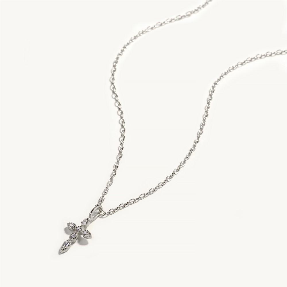 Zirkonia Kreuz Anhänger Frauen Kette Halsband Halskette Sterling Silber 925 Gold Farbe Mode Punk Party Schmuck Geschenke