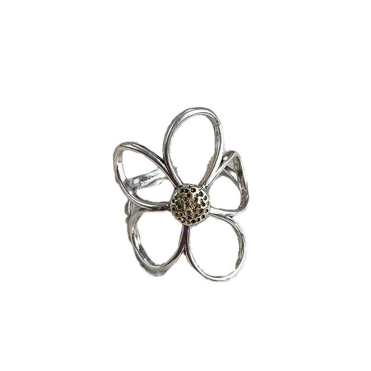 Exaggerated Daisy Flower Ring: Women's High-End, Versatile Open Finger Fashion Accessory