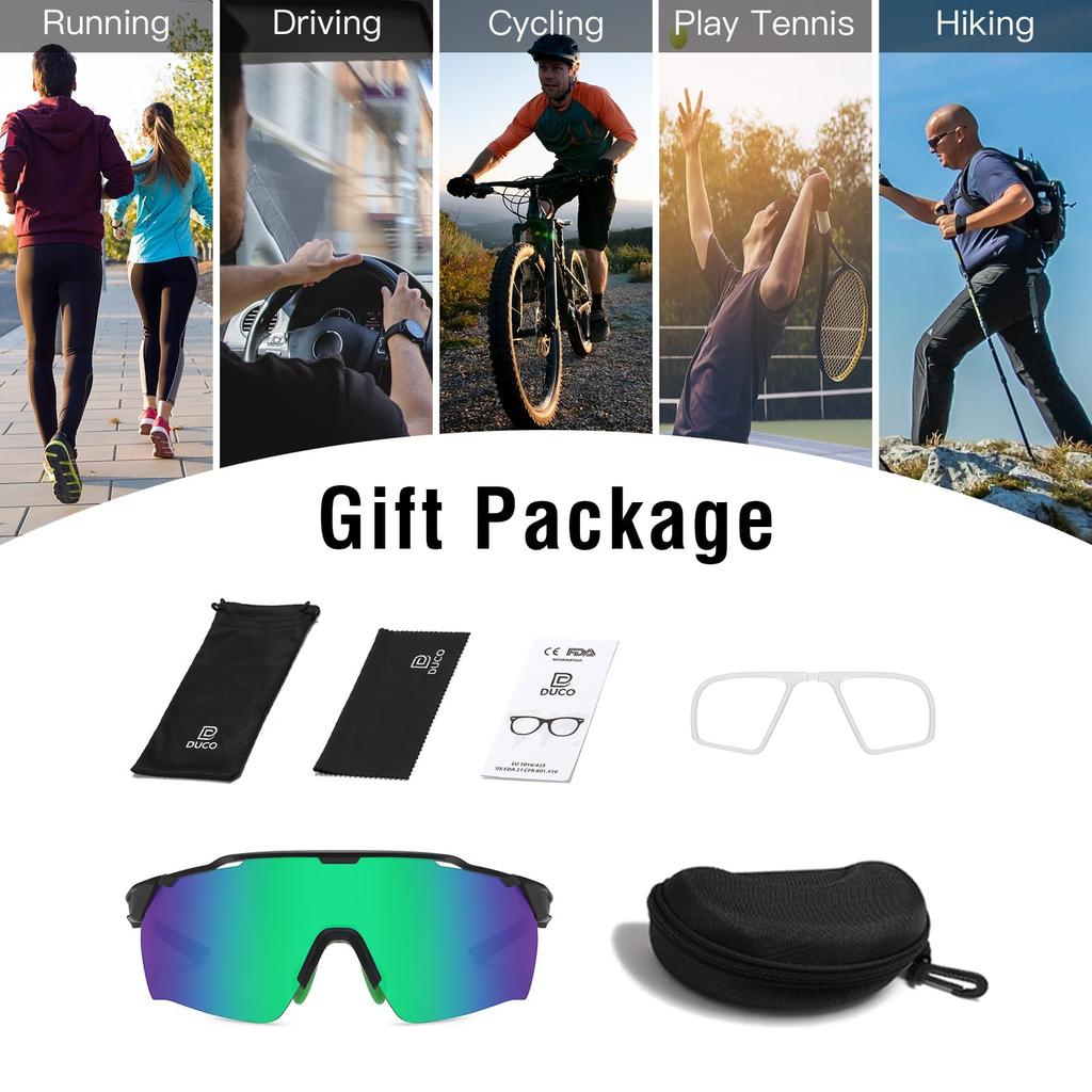 Óculos de Sol Esportivos Polarizados UV400 para Esqui 0038 [DUCO] Masculinos, Proteção, Ciclismo, Baseball, Tênis, Dirigindo, Corrida, Pesca, Golfe, Maratona,