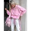 Autumn Winter New Women Casual Outerwear Top French Minimalist Loose Fit Fashion Sports Sweatshirt Solid Color