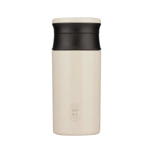 Bestco NQ-351 Stainless Steel Mug Bottle, Screw Top, 350ml, Insulated for Hot or Cold Drinks, Double-Layered Vacuum Wall, Ivory, Stainless Steel