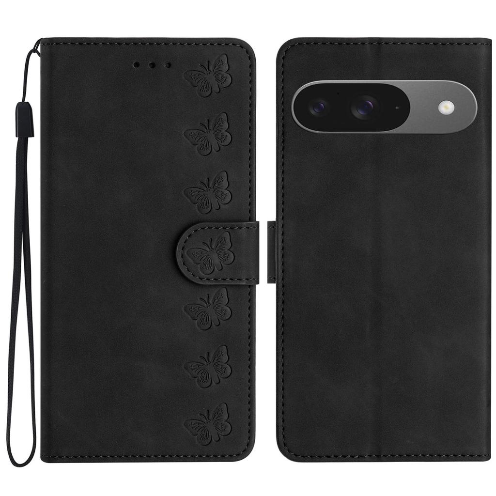 For Google Pixel 9/Pixel 9 Pro Case Imprinted Butterfly Leather Wallet Phone Cover