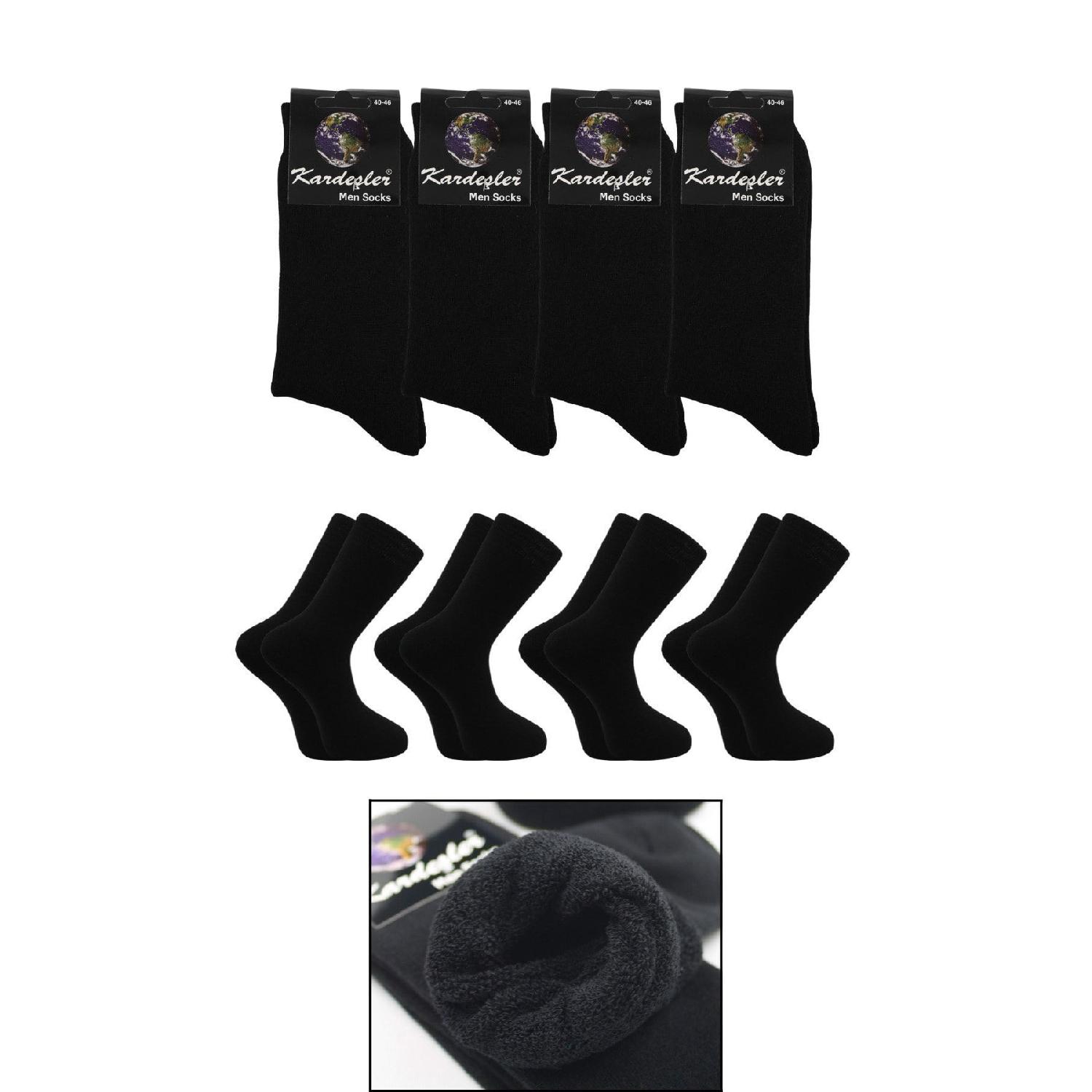 

Men s Terry Cotton Winter Thick Black Socks Thermal Pack Of 4 40-46 чистый