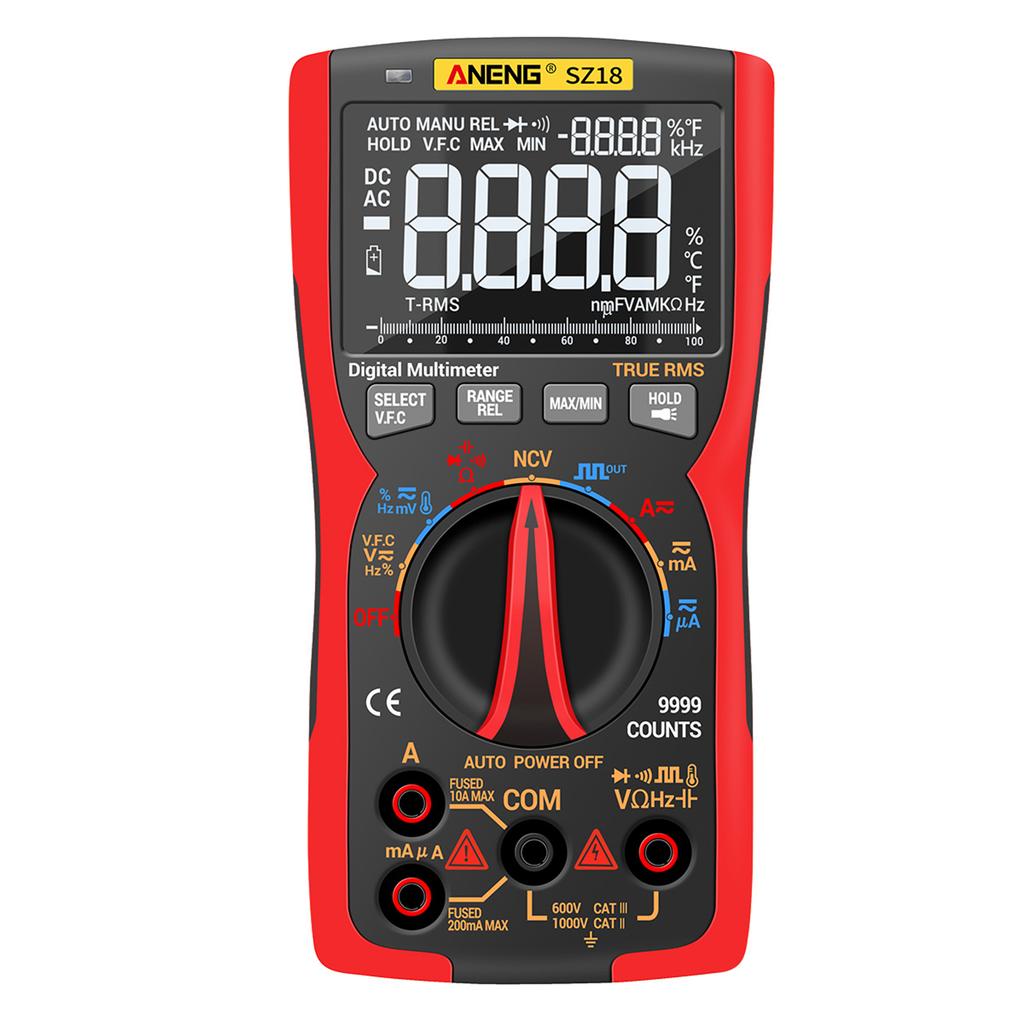 Aneng SZ18 Digital Multimeter 9999 Counts T-RMS LCD Universal Tester AC/DC Voltage & Current
