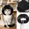 Adjustable Cat Hair Pieces Funny Dog Wig for Small Medium Large Dogs Pet Cute Bob Style Costume with Elastic Band Cosplay Halloween Christmas,