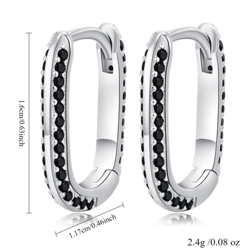 Black Awn Schwarze Steinschmuck-Creolen für Frauen