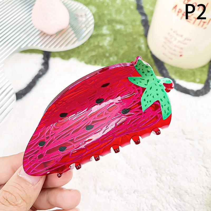 Pinza para el pelo de fresa de acetato Serie de frutas de personalidad Pinza Pinza para el pelo de sandía Accesorios para el pelo Pinzas de cereza Pinzas para el pelo de mujer