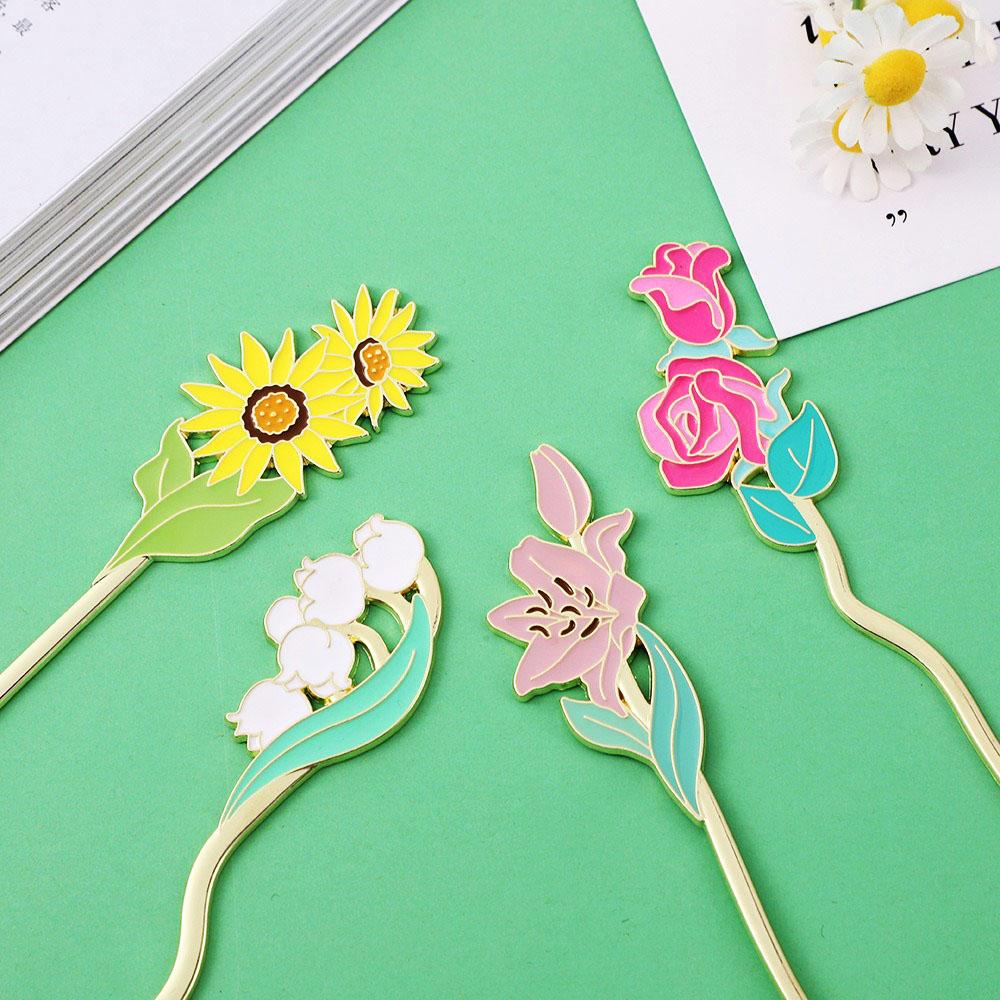 Metal Sunflower Bookmark Creative Flower Book Mark Bookmark Reading Assistant Book Support Beautiful Stationery School Supplies