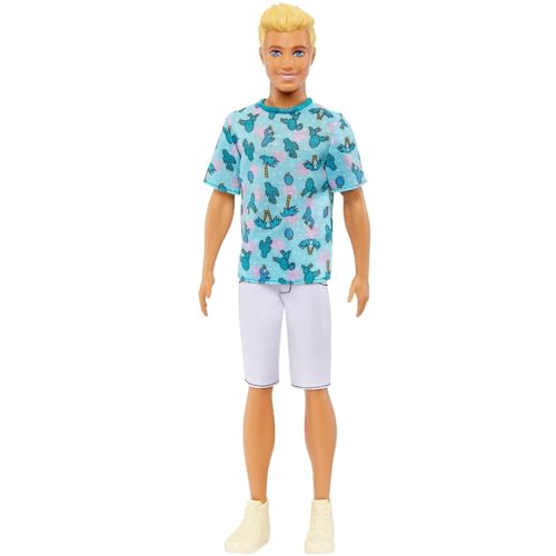 

Barbie Кен Fashionista Сине-розовая футболка / Как видно в фильме Барби ! [Кукла для переодевания] [Возраст 3 года и старше] HJT10