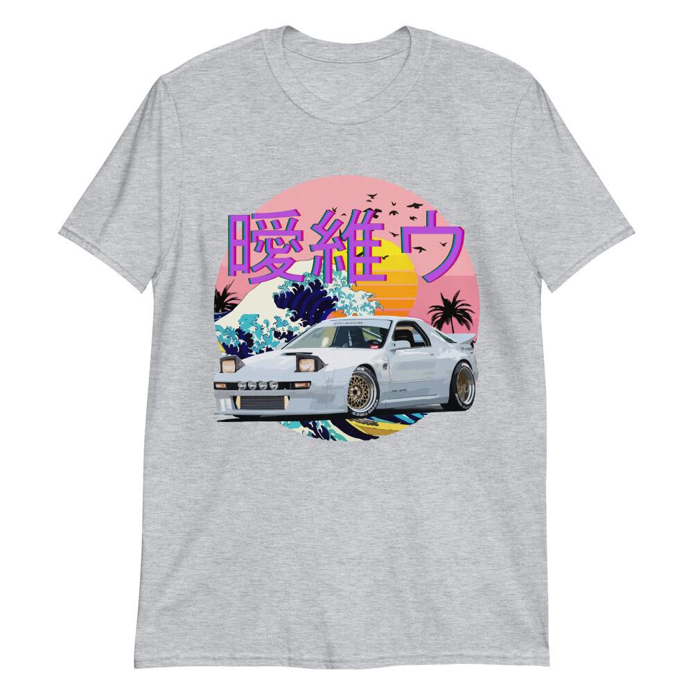 Vaporwave Japanese Aesthetic RX7 RX-7 JDM Tuner Car Drift Racing T-Shirt XXXXL