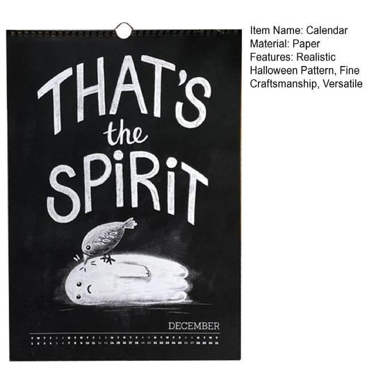 Existential Dead 2026 Halloween Calendar Gothic Ghost Art Decor Festive Home Halloween Party Decoration